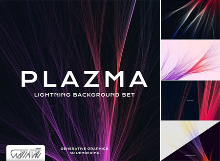 مجموعه بکگراند پرتو پلاسما - Plasma Lightning Background Set 